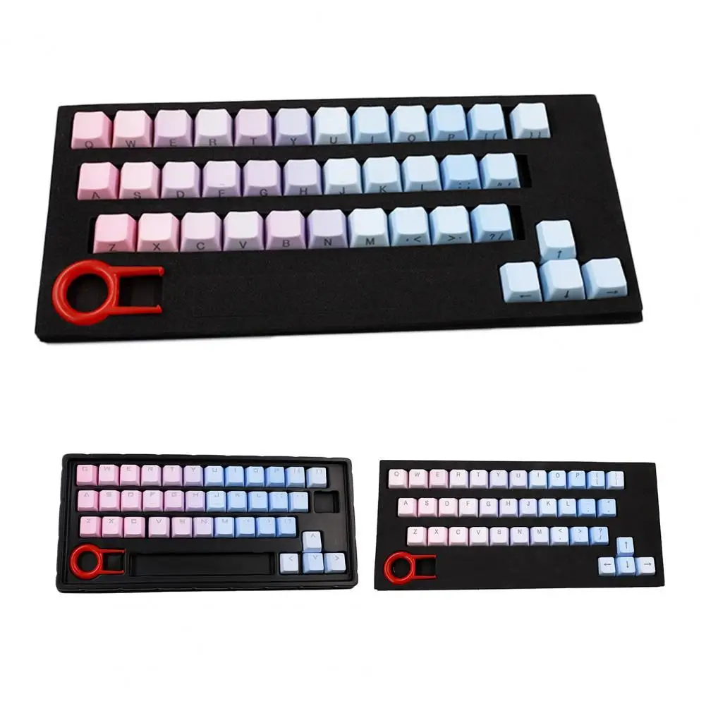 

PBT Pink-Blue Gradient Mechanical Keyboard Keycaps 37Pcs/Set Universal Backlit Key Cap Keycaps