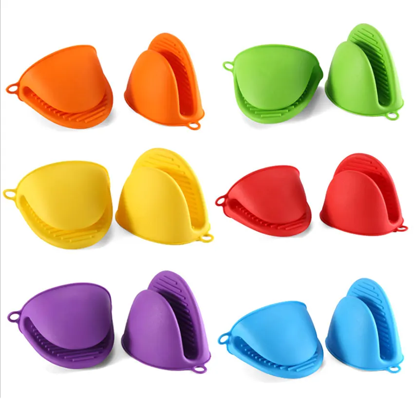 

1Pair Silicone Anti-scalding Oven Gloves Mitts Potholder Kitchen BBQ Gloves Tray Pot Dish Bowl Holder Oven Handschoen Hand Clip