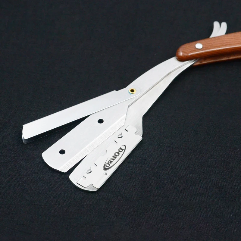 Faca de barbear dobrável de aço inoxidável para homens Barba reta, Ferramentas de cabeleireiro, Conveniência manual, Aparador de cabelo, Barbeador