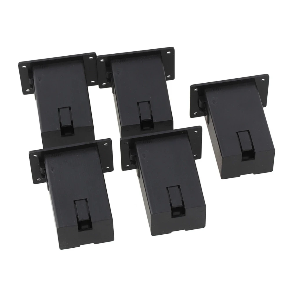 5PCS Black ABS  battery holders 9v battery case for active pickup guitar&bass 55mm(L) x 32mm(W)x23.2mm(H)