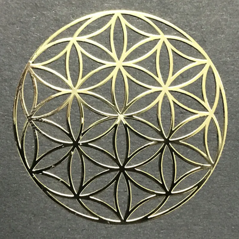 Flower of Life Metal Patch para Phone Case, Adesivo traseiro, Modelo de pirâmide, Decoração