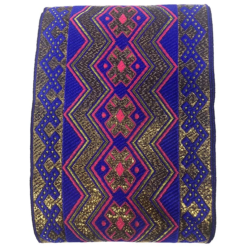 Nastro Jacquard ricamato in tessuto di pizzo africano di larghezza 10cm per accessori per costumi da palcoscenico per abiti da sposa finiture in