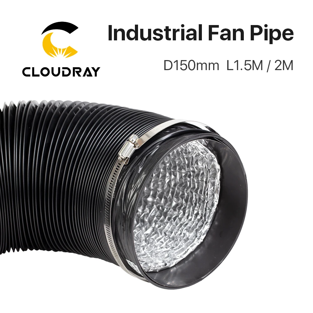 Exhaust Pipe Fabric Vent Ventilator Hose Dia 150mm 2m/Lot Plastic Flexible Telescopic Tube Intake Exhaust Duct