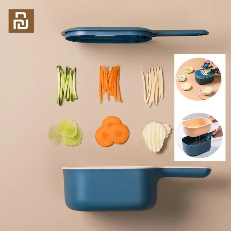 Jordan & Judy tagliaverdure multifunzione affettatrice manuale grattugia patate carote con scatola per alimenti per accessori da cucina