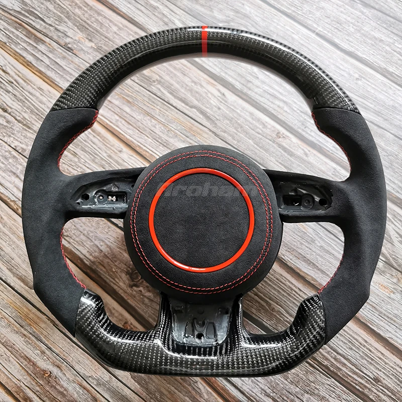 Customized Carbon Fiber Sueder Steering Wheel Assembly Automobile For Audi A1 2014 2015 201 2017 2018 2019 2020