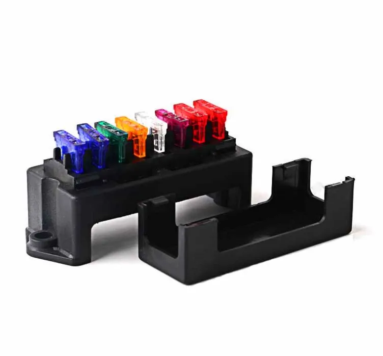 8 way Circuito Standard Blade Fuse Box DC 12V/24V Auto Fusibile Block Holder con 8pcs 3A-30A Fusibili e terminale
