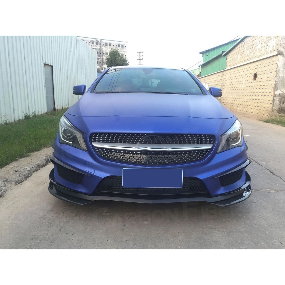 2PCS Front Lip Splitters Fender Aprons For Benz CLA Class W117 C117 CLA250 CLA260 Sport 2014-2016 Carbon Fiber Flap Cupwings FRP