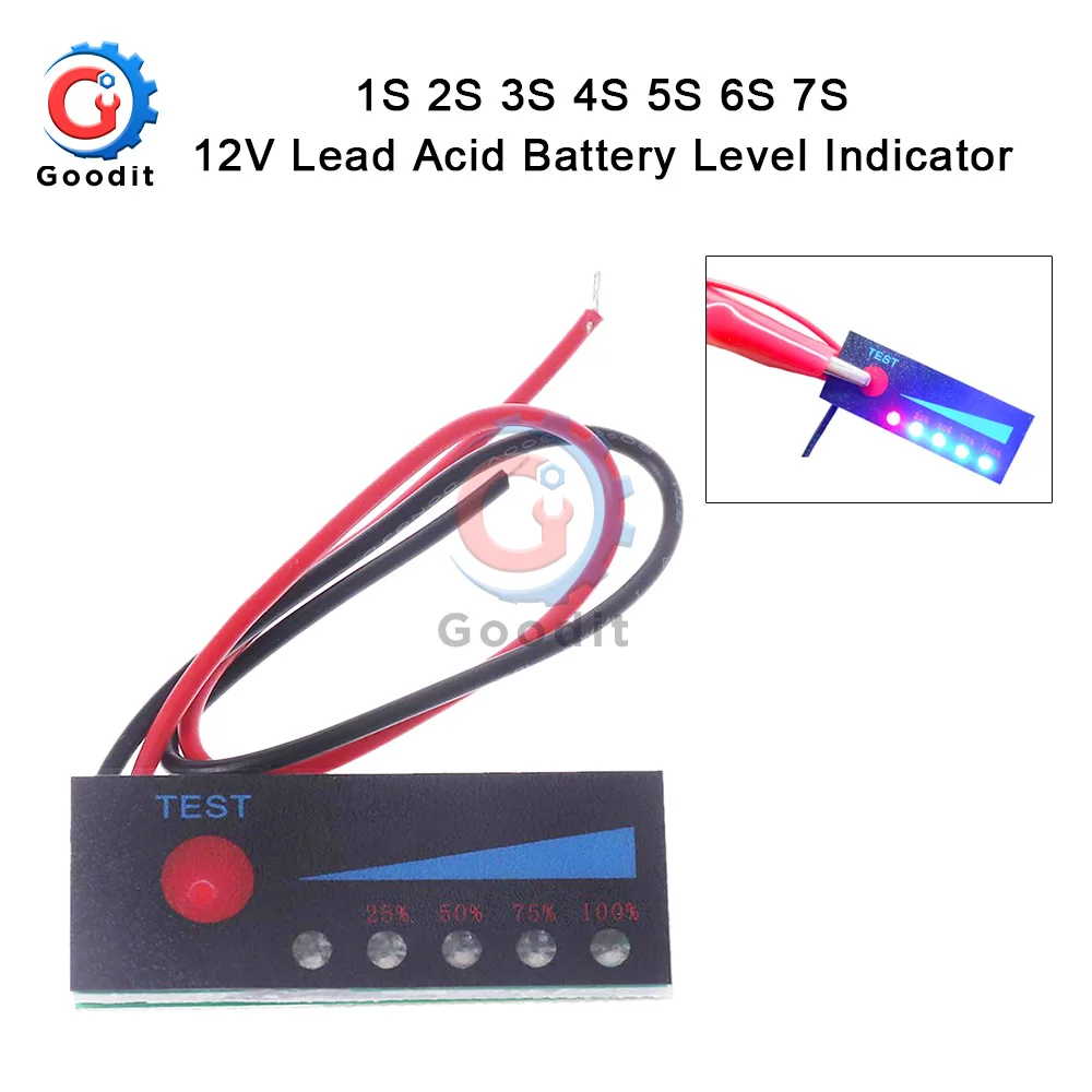 1S 2S 3S 4S 5S 6S 7S 18650 Li-ion Lipo Lithium 12V Acid Battery Level Indicator Tester LCD Display Meter Module Capacity