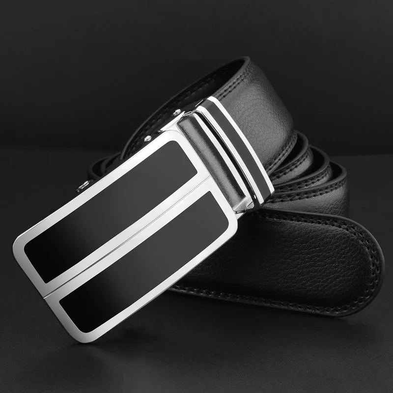 High Quality 3.5cm Automatic Buckle belt men Waist Strap fashion genuine leather white Grain designer Waistband
