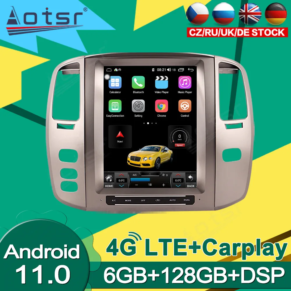 

Android 11.0 128GB Multimedia Auto Stereo Player For Lexus LX LX470 2002 - 2007 Car Radio Video Tesla GPS Navigation 2Din DPS