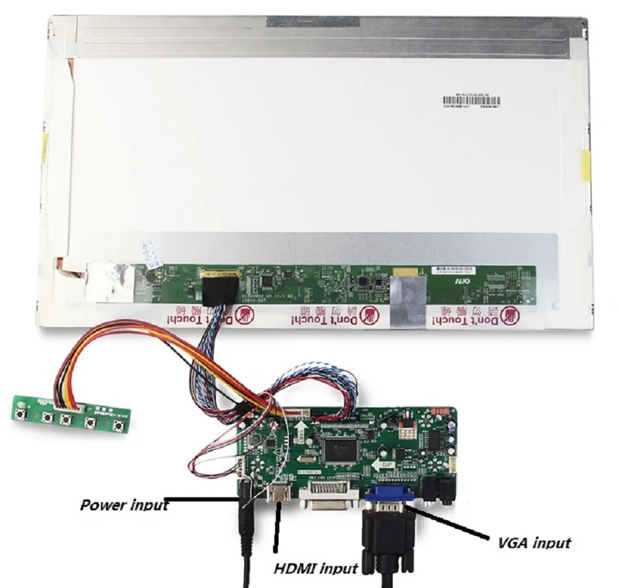 Painel lcd dvi, led, compatível com vga 40pin, lvds, driver de áudio, 1366*768, para 10/tll4/tlp1/tlq2/tll5/tja2