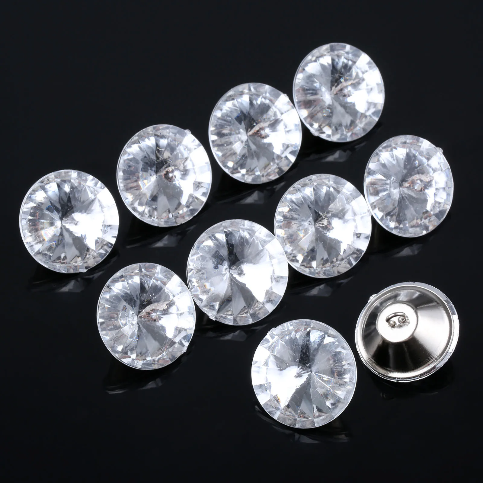 10Pcs 25/30mm Decorative Buttons Crystal Rhinestone Diamond Acrylic Upholstery Buttons Sofa Upholstery Headboard Wall Decor