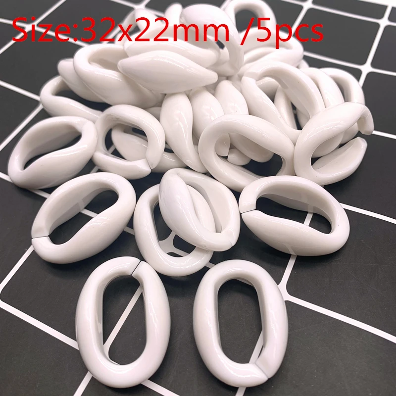 New Multiple White Acrylic Chain Links DIY Charm Accessories for Jewelry Makin