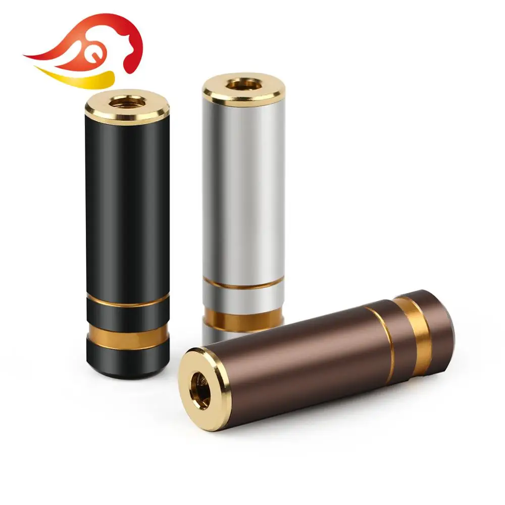 QYFANG 3.5mm 4 Pole 3 Contact Balanced Stereo Earphone Female Jack Audio Plug Headphone Metal Adapter DIY Mini Wire Connector