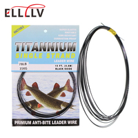 6LB-124LB 15ft/4.6m Kink-Resistant Toughness Nickel Titanium Fishing Leader Line for Saltwater Pike Tuna Wahoo Fishing