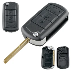 Funda de control remoto de coche, carcasa de repuesto de 3 botones, abatible, plegable, para LAND ROVER Range Rover Sport LR3 Discovery