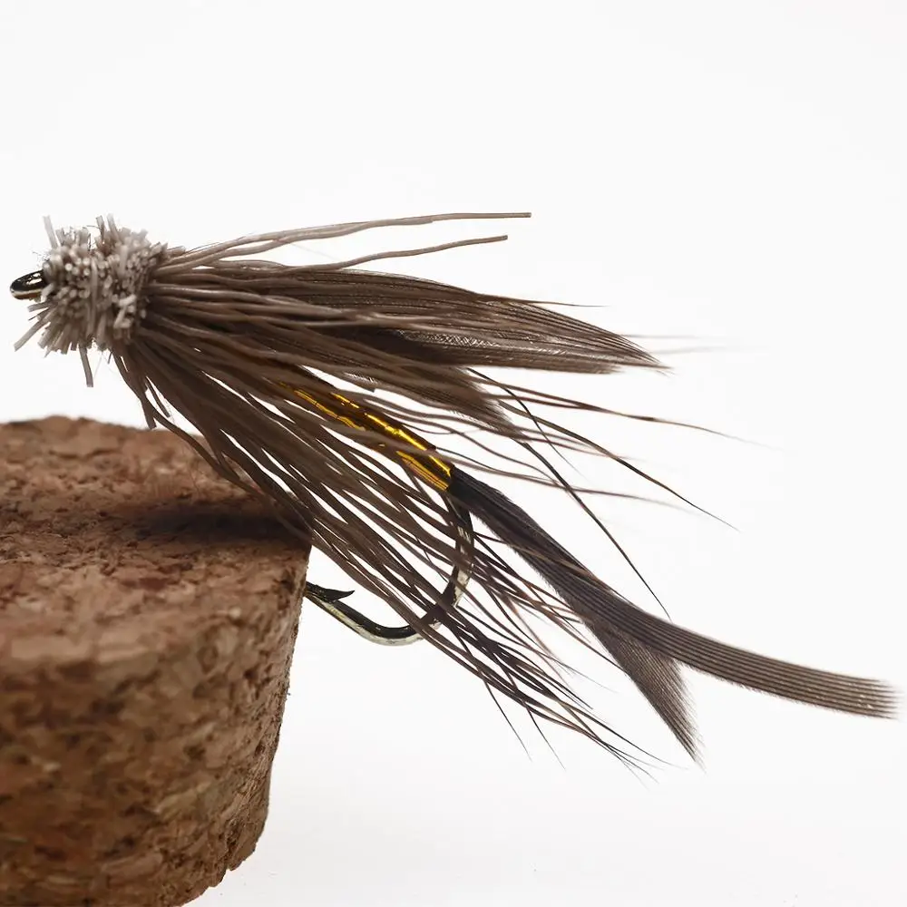 Wifreo 10PCS Brown Muddler Minnow Trout Fly Fishing Streamer Flies Size # 6 with Free Box Package