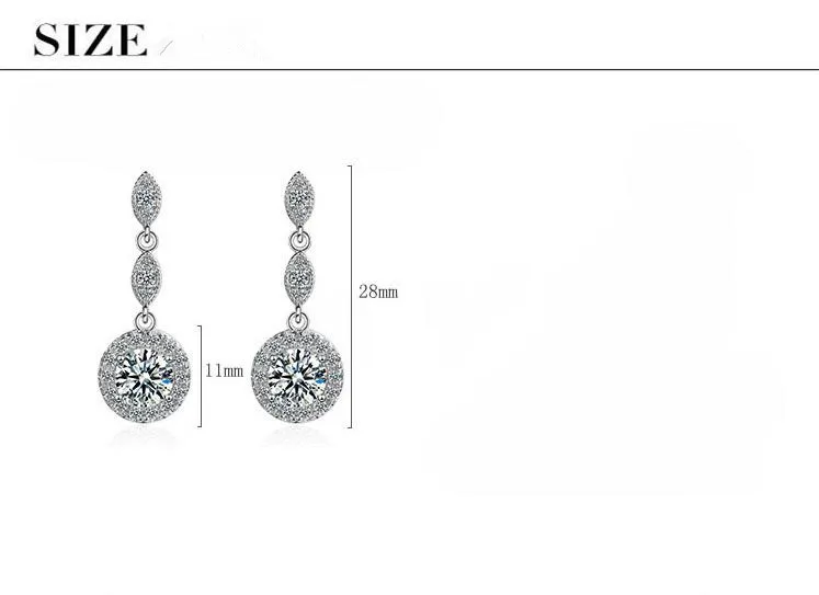 New Arrival 925 Silver Needle Trendy Water Drop Shine Cubic Zirconia Ladies Tassel Stud Earrings Jewellery Gifts Cheap image 2