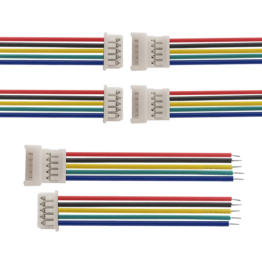 5/10Pairs Micro JST 1.25mm 2/3/4/5/6 Pin Male Female Plug Jack Wire Cable Connector Terminal Cable Lenght 15cm 28AWG