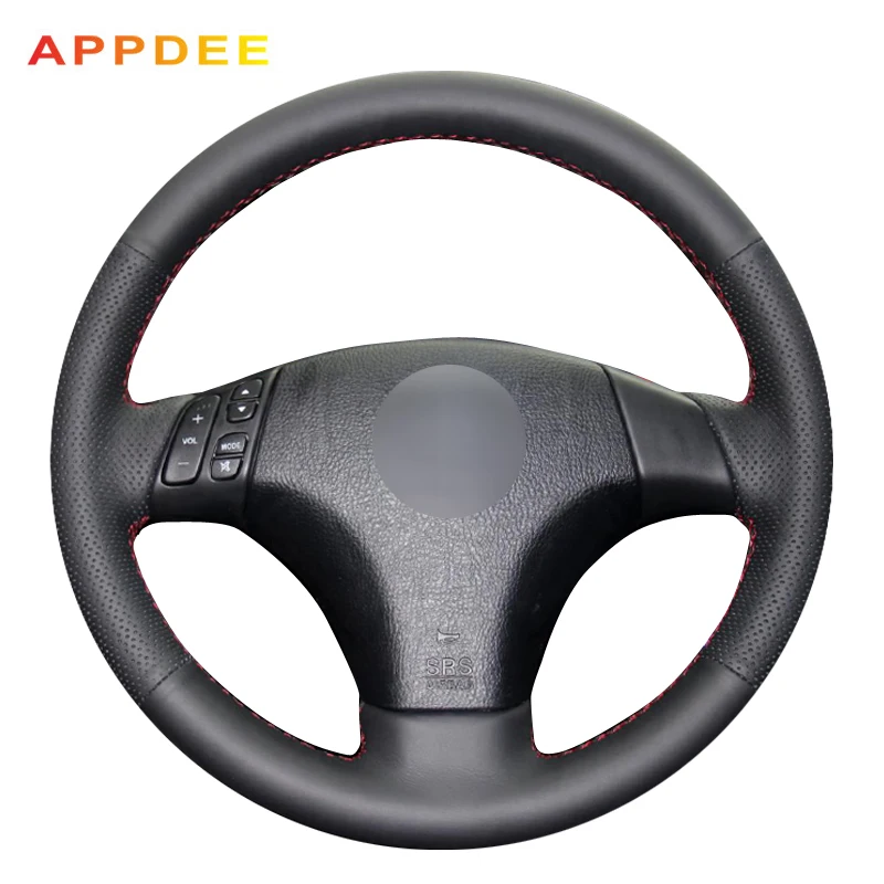 Black Artificial Leather Car Steering Wheel Cover for Mazda 3 Mazda 5 Mazda 6 2003 2004 2005 2006 2007 2008 2009