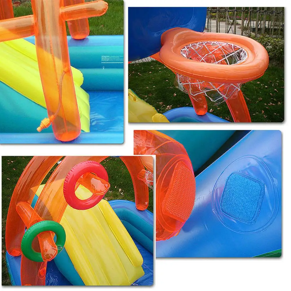 New Water Slide Children Fun Lawn Water Slides Iatables Pools Ring Toss Game For Kids Summer Slide Set Backyard Outdoor Toys