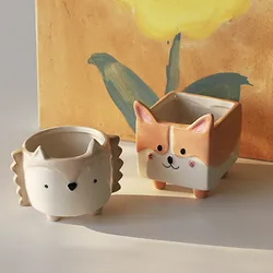 Corgi donica na rośliny dekoracje balkonowe zwierząt soczyste maceteros doniczki bonsai biurko doniczka decor kawaii sadzarka blumentopf strona główna