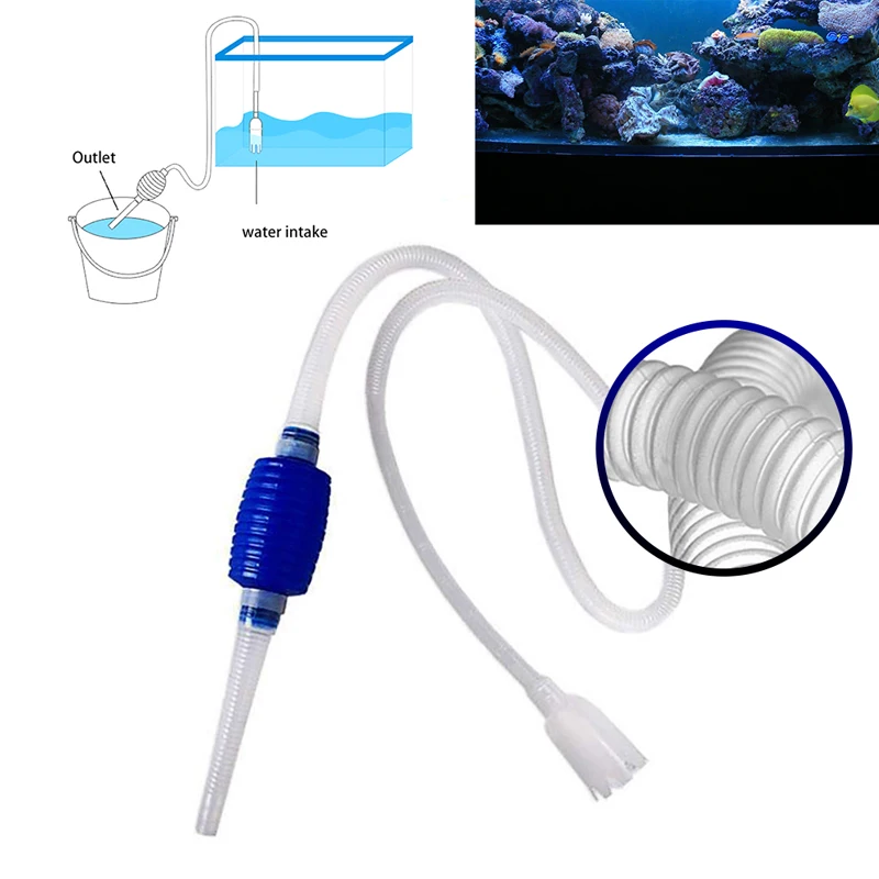 145/170cm Siphon Aquarium Cleaning Pipe Semi-Auto Fish Tank Water Changer Vacuum Pump Gravel Cleaner Tool Aquarium Accessoires