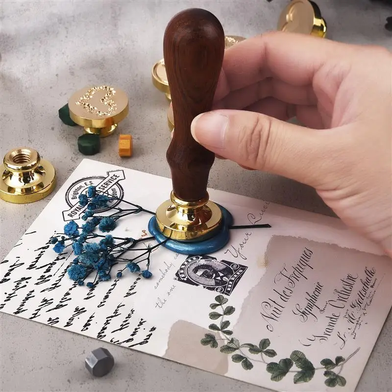 1Pcs Stamps Head Seal Wax Seal Stamp Retro Metal Plant Seal Flower Scrapbooking Stamps Craft Diy Wedding Decorative Invitation
