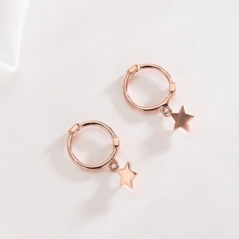 925 Sterling Silver Hot Sale Korean Star Earrings Simple Temperament Exquisite Hot Sexy Jewelry Gift  For Women