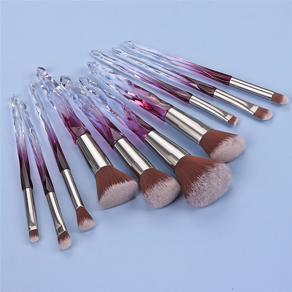 Crystal Diamond Makeup Brushes Set Foundation Highlighter Powder Blush Eyeshadow Brush Professional Make Up Brush Kit Tool