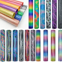 Glitter HTV Heat Transfer Vinyl Film for Iron on Tshirts Bag Vinyl for All Cutter Machine Easy to Weed for Heat Vinyl Design DIY