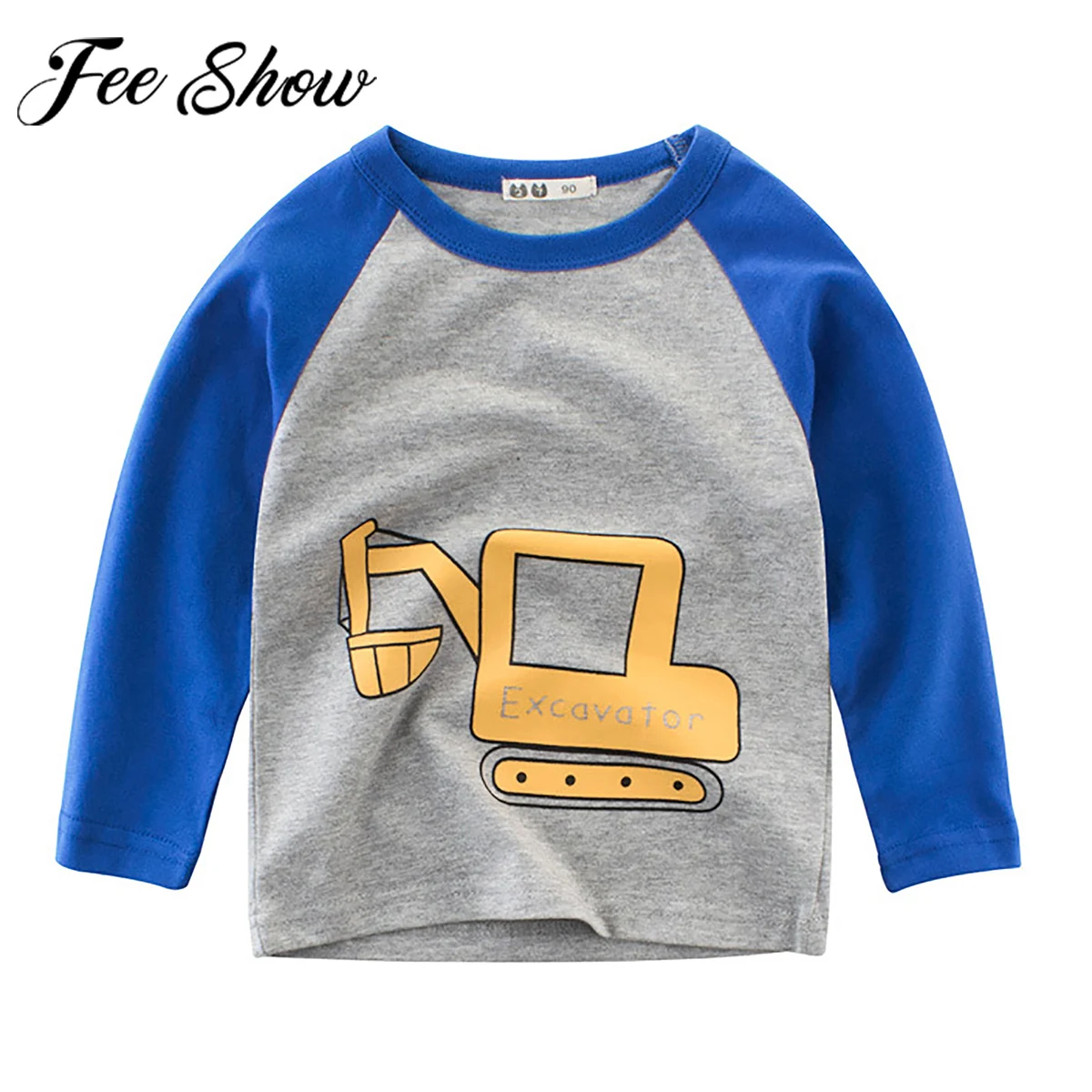 

Autumn Spring Kids Boys Girls Fashion Cartoon Pattern T Shirt Kids Casual Long Sleeve Tops Children Pullover Blouse Sweatshirt