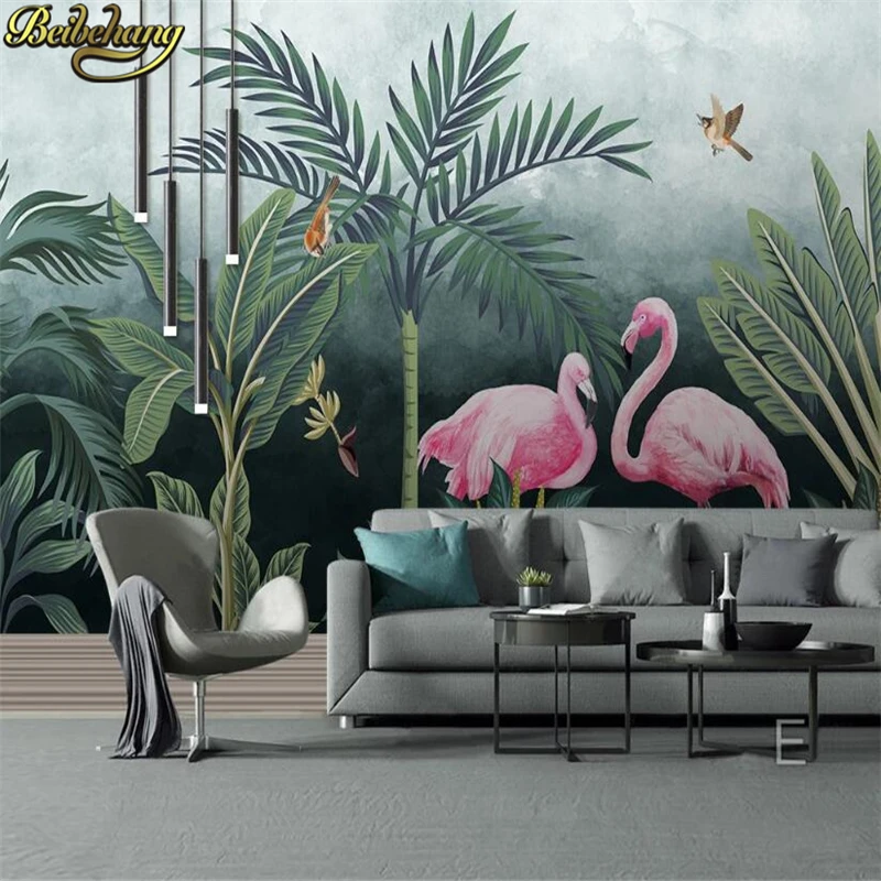 

Custom Mural Wallpaper Medieval tropical plants Photo Wall paper wall Painting Living Room TV Sofa Bedding Room house decoration