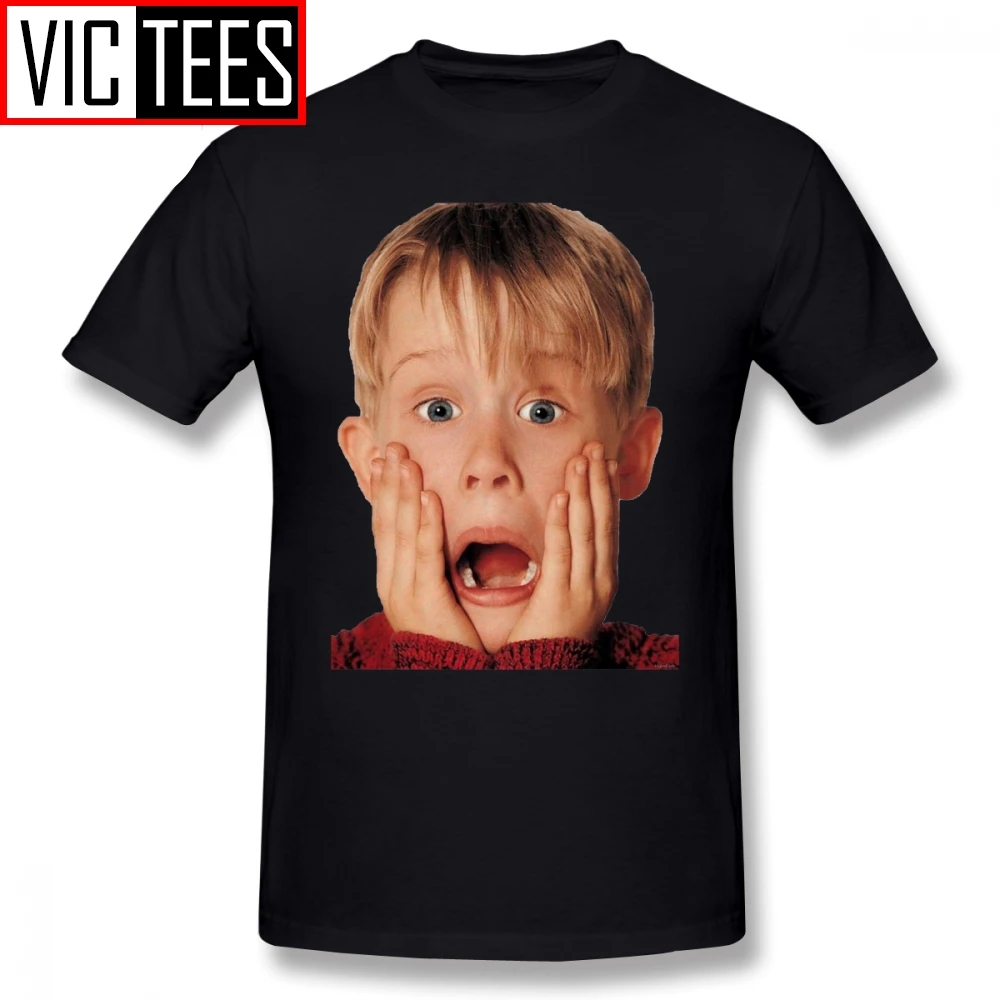 Mens Alone T Shirts Macauly Culkin From Home Alone T-Shirt Beach Tee Shirt 100% Percent Cotton Print Awesome Mens Tshirt