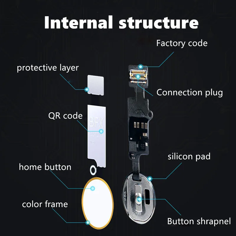 Substituição de botão home universal, para iphone 7 7plus 8 8plus, botão home id de toque, chave principal, cabo flexível, montagem, substituição