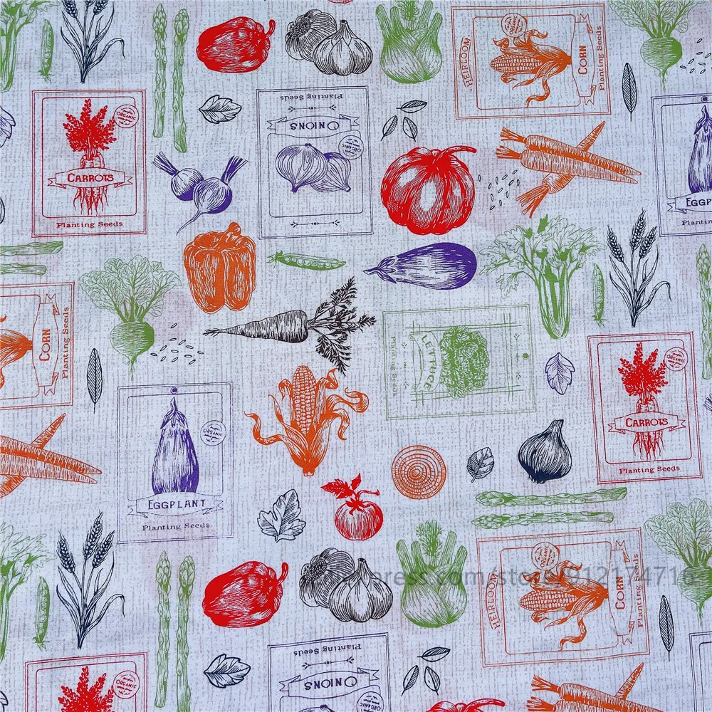 50x110cm Vegetable corn radish soft Cotton fabric Patchwork Textile Tissue Home Clothing DIY Cloth Sew Dress clothes Material