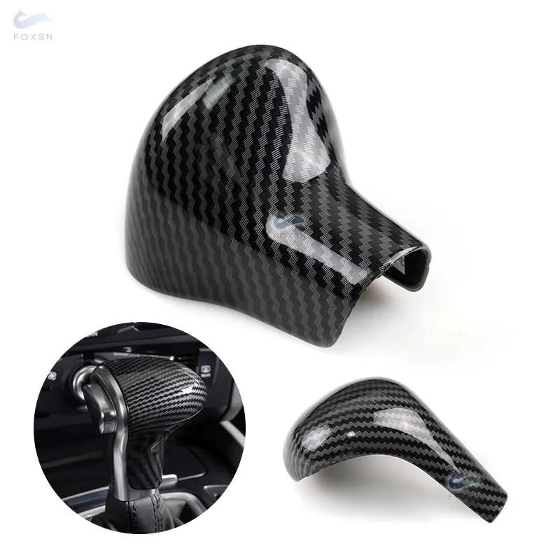 For AUDI A4 B8 B9 A5 A6L A7 S7 Q3 Q5 Q7 Car Accessories Gear Shift Gear Knob Head Frame Cover ABS Carbon Texture Decor Only LHD