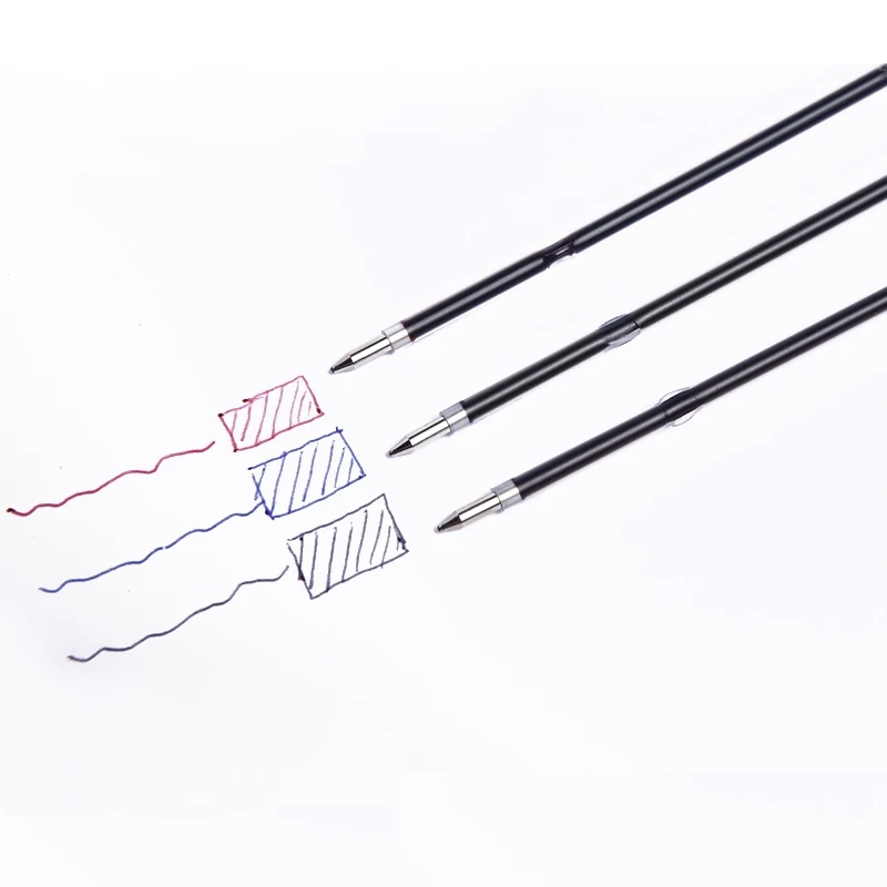 Wholesale100 Pcs 0.7mm Ballpoint Pen Refill Black Red Blue 3 Colors Office Supplies Escolar Writing Pen High Quality