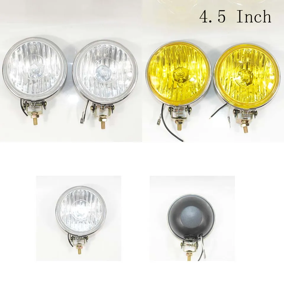 Faros Antiniebla Redondos De 3.5 Pulgadas H3/55W En Amarillo Con Interruptor – HDC Autosports, Cromados
