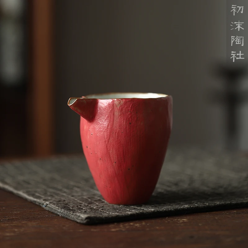 ★beginning of the manual coarse pottery Japanese powder lead glaze and fair mug cup and a cup of tea is tea jingdezhen