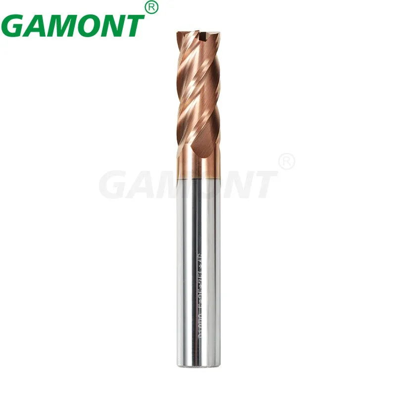 GAMONT-Fresa Nariz Redondo, Carboneto de Aço De Tungstênio, Carboneto Nano Revestimento, HRC55, 4-Flute, Máquinas CNC, Ferramentas Endmill Especiais