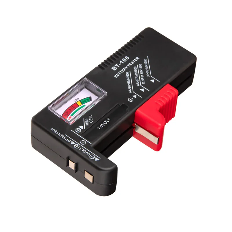 BT-168 batterie AA/AAA/C/D/9V/1.5V batteria a bottone universale misuratore con codice colore indica Volt Tester Checker BT168 Power AA