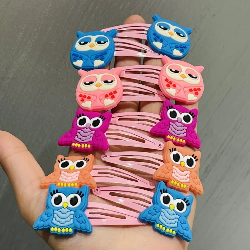 10Pcs Girls Cute Cartoon Animal Owl Colorfur Hairpins Children Sweet Hair Clip Barrettes Headband Kids Fashion Hair Accessories