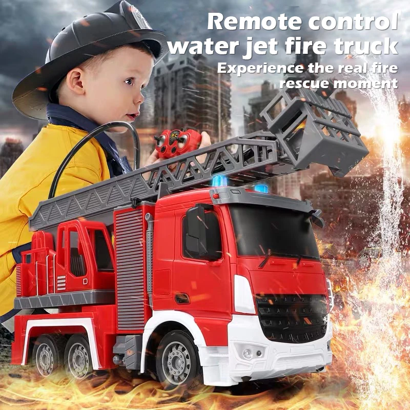1:24 RC Garbage Truck Bulldozer Caterpillar Tractor Model Engineering Vehicle Excavator Remote Control Fire Truck Toy for Kid