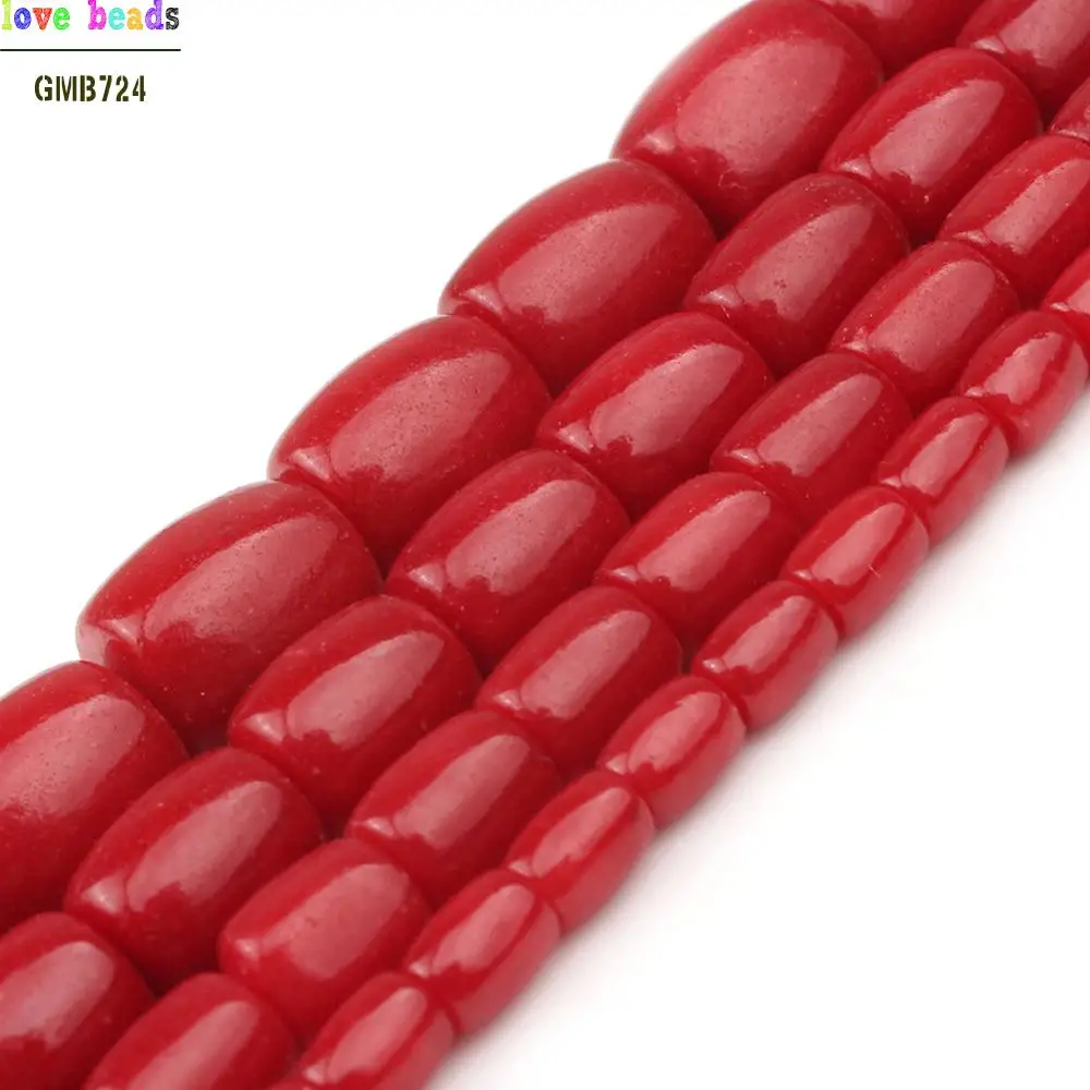 3 Sizes Red Coral Drum Beads for Jewellery Making Bracelets DIY Handmade 15 Inch Ladies Chain Bracelet