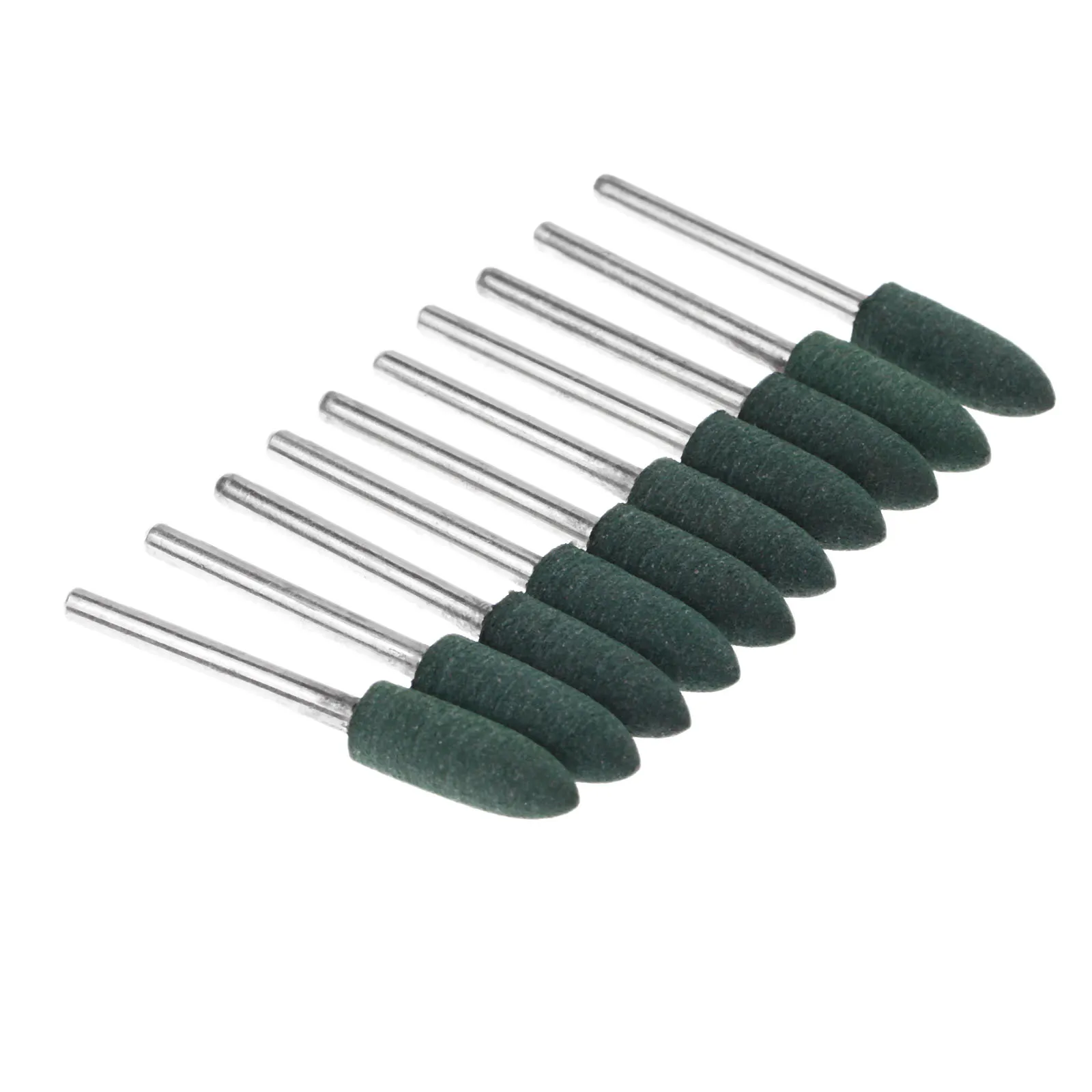 10Pcs 3x6mm Bullet Rubber Grinding Head Metal Surface Buffing Polishing Mounted Point Fits For Dremel And Other Rotary Tools