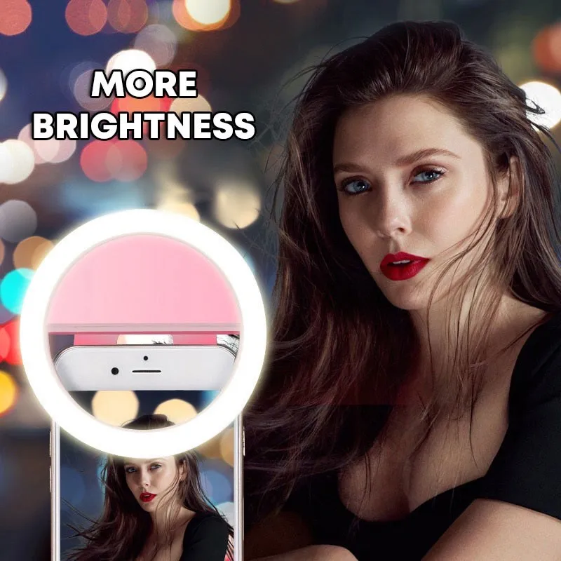 Led Selfie مصباح مصمم على شكل حلقة الجدة ماكياج الإنارات Led Selfie مصباح الهواتف المحمولة صور إضاءة ليد ليلية مرآة النيون تسجيل Selfie الدائري