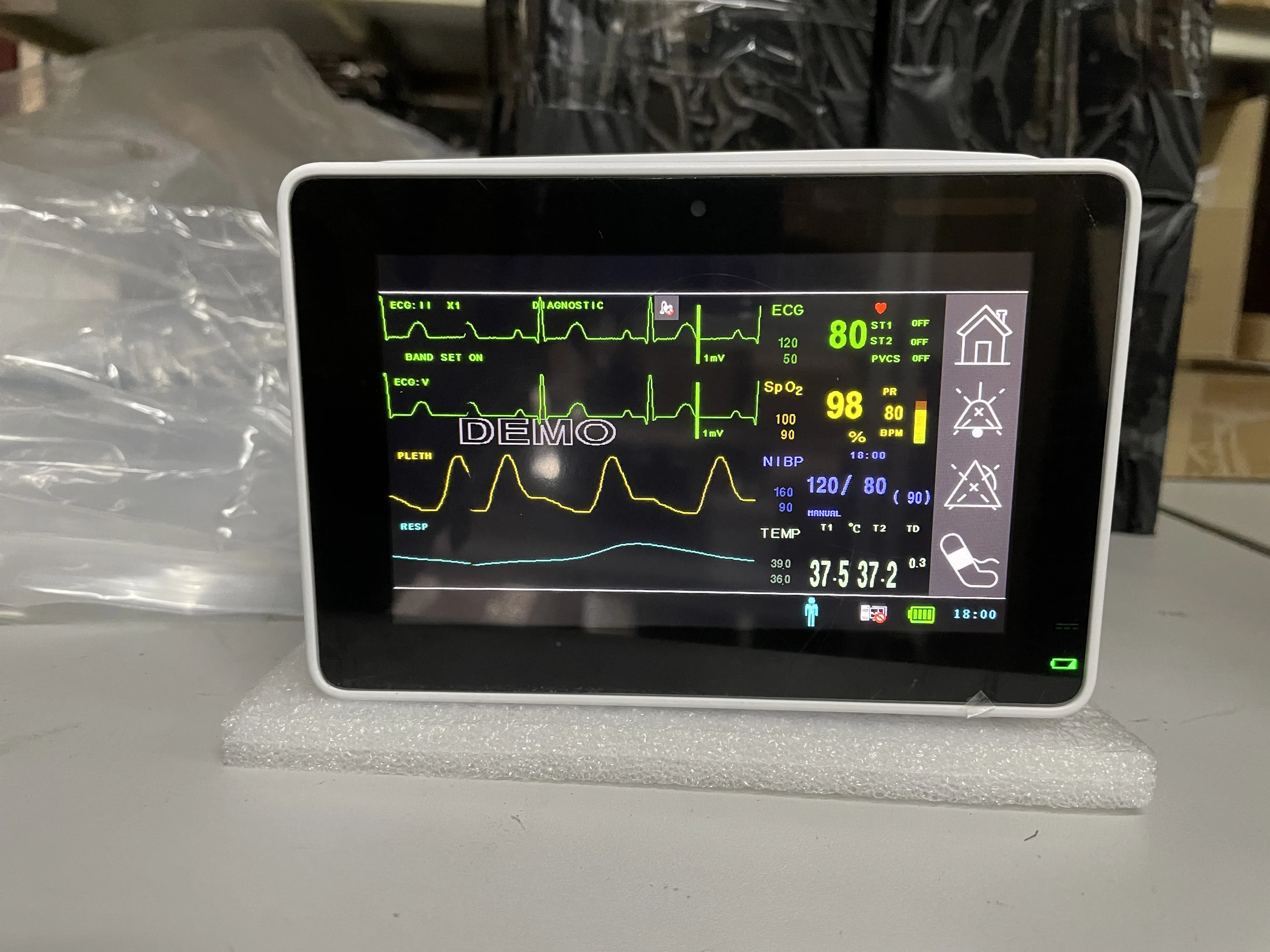 CONTEC TS1 Modular  Patient Monitor  5 Para Touch Screen Plugin ECG NIBP SPO2 Portable Plugin Monitor