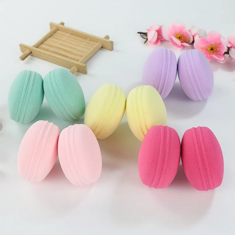 5 natural colors macaron Sponge cosmetic puff sponge Face cleaning wash care powder makeup tools face cleanser tool