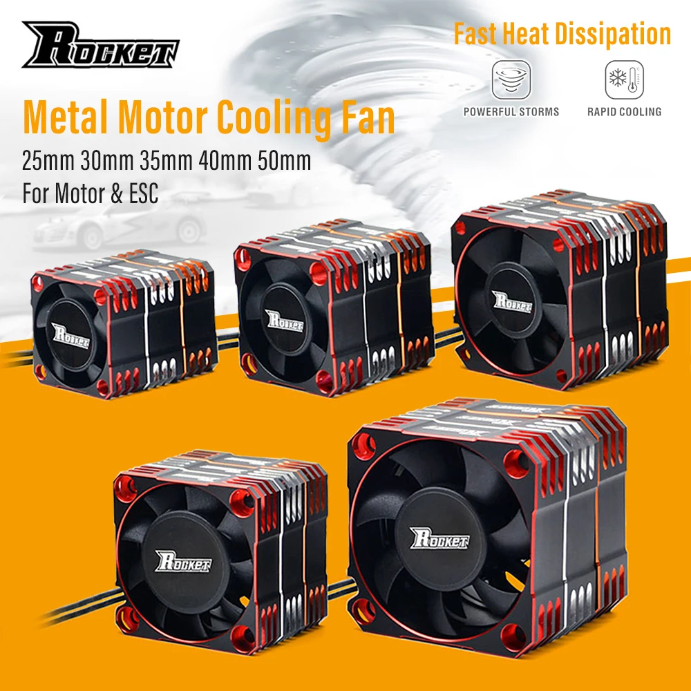 Rocket RC Fan  25mm 30mm 35mm  40mm 50mm SURPASS HOBBY  Heat Dissipation Cooling Fan for for 1/10 1/8  RC Car Brushless Motor